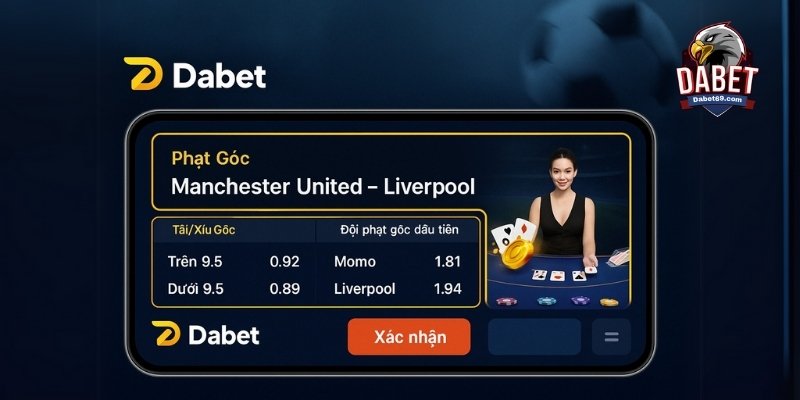 Giao diện trực quan soi kèo phạt góc tại Dabet – dễ quan sát, đặt cược mượt