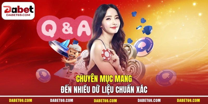 Chuyên mục mang đến nhiều dữ liệu chuẩn xác
