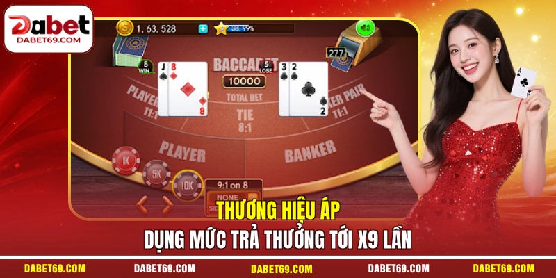 Thương hiệu áp dụng mức trả thưởng tới x9 lần